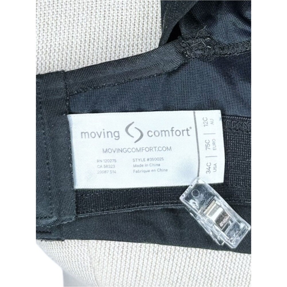 Moving Comfort Juno Sports Bra sz 34C * Black Racerback Brooks Running Workout - Picture 6 of 6
